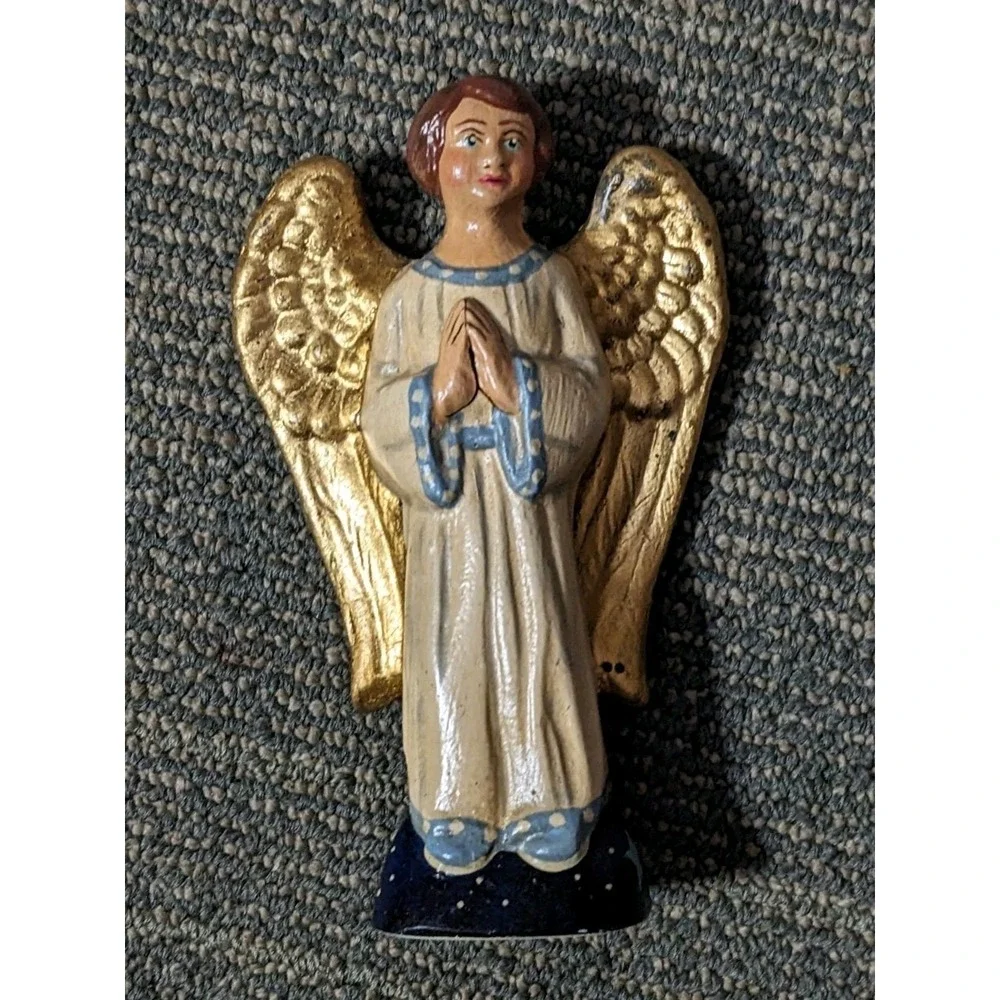 Vaillancourt Folk Art Chalkware Angel Stars Gown 2017 #173 11038 Gold Wings READ